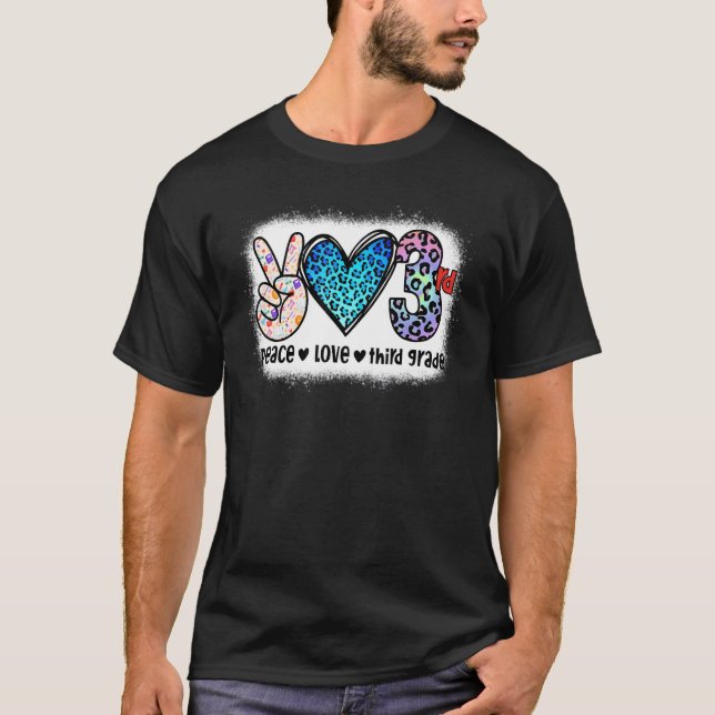 Peace Love 3rd Grade Squad Back To School Student  T-Shirt (Front)