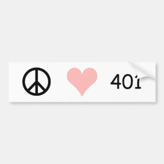 peace, love, 401 bumper sticker