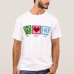 Peace Love 40th Birthday Cute Party T-Shirt<br><div class="desc">Peace Love Fortieth Birthday.</div>