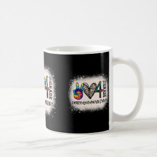Peace Love 4th Grade Girls Teacher Back To School  Coffee Mug