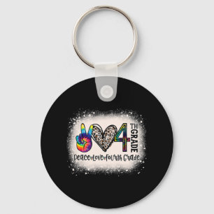 Peace Love 4th Grade Girls Teacher Back To School  Key Ring