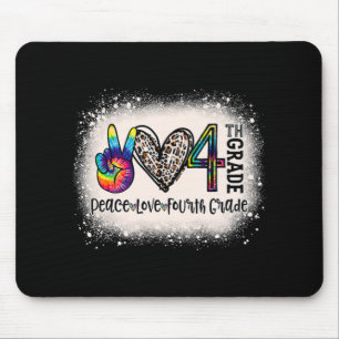 Peace Love 4th Grade Girls Teacher Back To School Mouse Pad