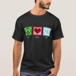 Peace Love 50th Birthday Cute Party T-Shirt<br><div class="desc">Cute fiftieth birthday gift.</div>