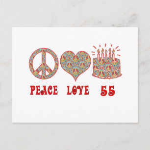 Peace Love 55 Postcard