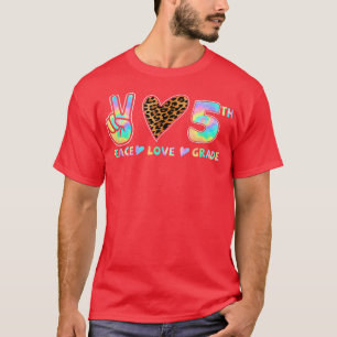 Peace Love 5th Grade Squad Back to School Teacher T-Shirt