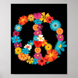 Peace Love   60's 70's Hippie Costume Colourful Fl Poster