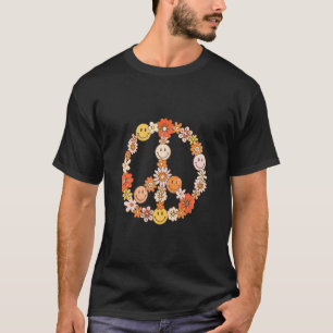 Peace Love 60's 70's Hippie Costume Colourful Flow T-Shirt