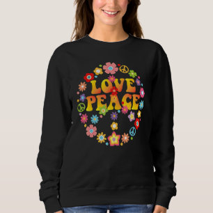 Peace Love 60s 70s Tie Die Groovy Hippie Costume H Sweatshirt