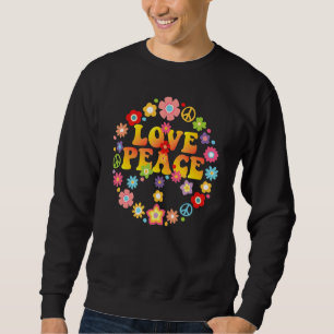 Peace Love 60s 70s Tie Die Groovy Hippie Costume H Sweatshirt