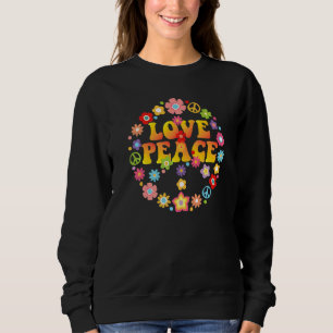 Peace Love 60s 70s Tie Die Groovy Hippie Costume H Sweatshirt