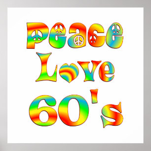 Peace Love 60's Poster