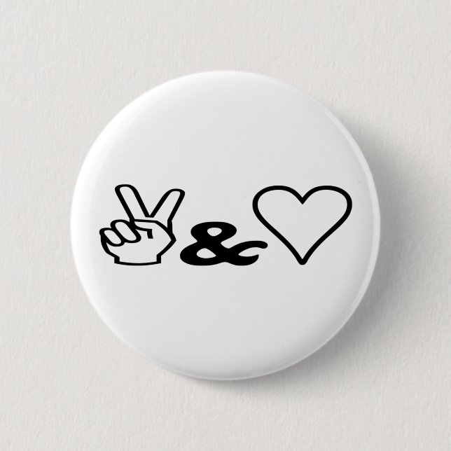 Peace & Love 6 Cm Round Badge (Front)