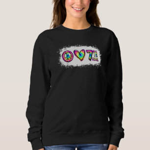Peace Love 7th Grade Tie Dye Seventh Grade Teacher Sweatshirt