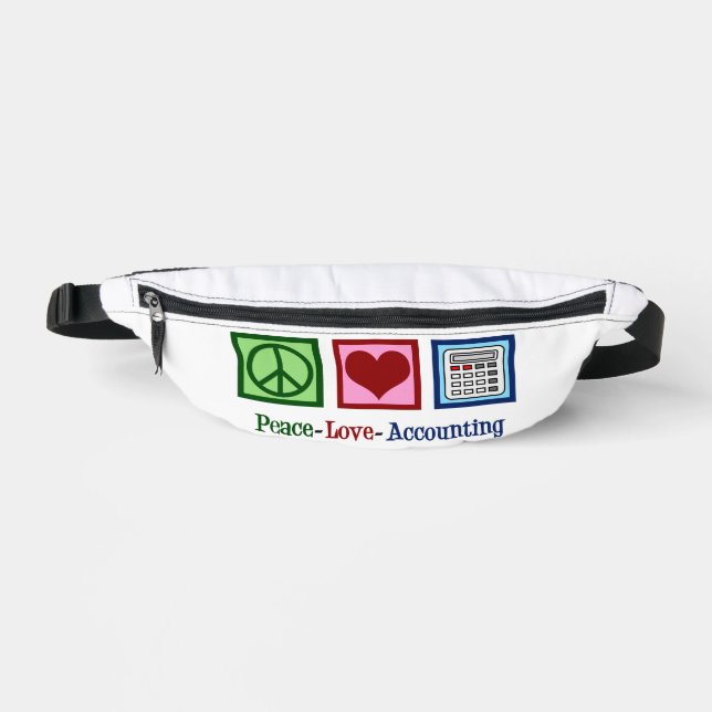 Peace Love Accounting Cute Accountant Bum Bags (Front)