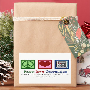 Peace Love Accounting Office Custom Accountant Rectangular Sticker