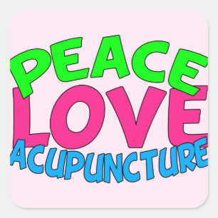 Peace Love Acupuncture Square Sticker