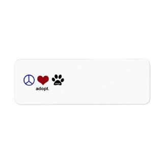 Peace, Love, Adopt Return Address Label