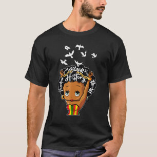 Peace Love Afro Woman Melanin Freedom Africa Black T-Shirt