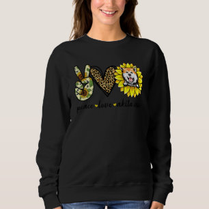 Peace Love Akita Inu Dog Sunflower Sweatshirt