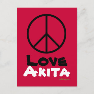 Peace Love Akita Postcard