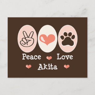 Peace Love Akita Postcard