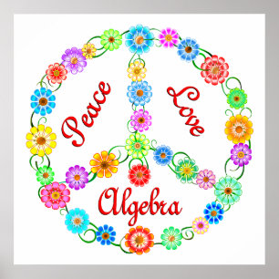 Peace Love Algebra Poster