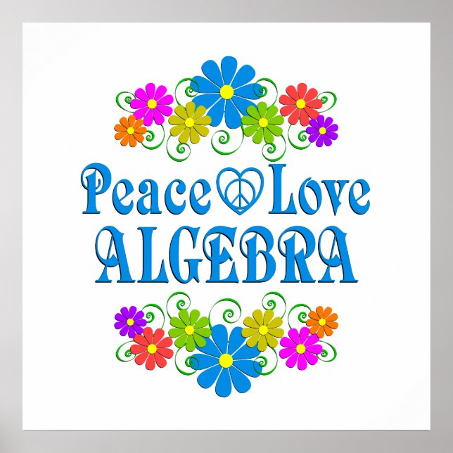 Peace Love Algebra Poster (Front)
