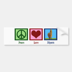 Peace Love Alpaca Bumper Sticker