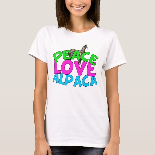 Peace Love Alpacas T-Shirt (Front)