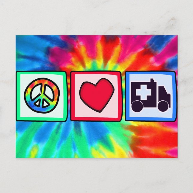 Peace, Love, Ambulance Postcard (Front)