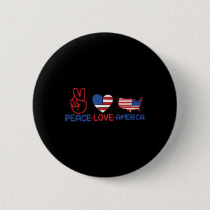 Peace Love America 4th Of July Patriotic 6 Cm Round Badge