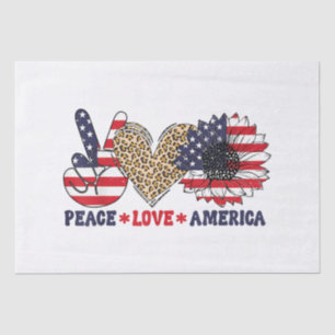 Peace Love America 4th of July Patriotic Tissue Paper