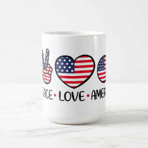 Peace Love America Coffee Mug