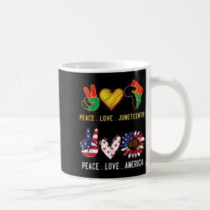 Peace love america juneteenth pride black girl 4th coffee mug