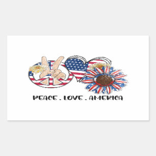 Peace Love America Stickers – Patriotic & Fun