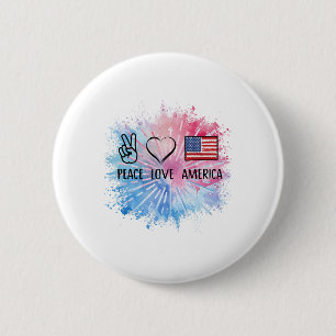 Peace Love America Tie Dye 4th Of July Patriotic F 6 Cm Round Badge