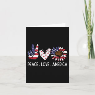 Peace Love America Us Flag Fourth Womens 4th Of Ju Card