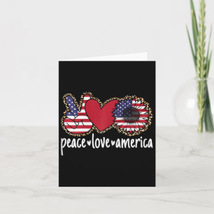 Peace Love America Usa Patriotic 4th Of July Women Card