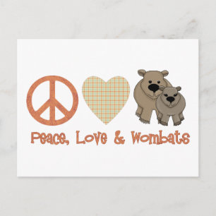 Peace, Love & Wombats Postcard