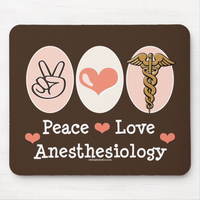 Peace Love Anaesthesiology Mousepad (Front)