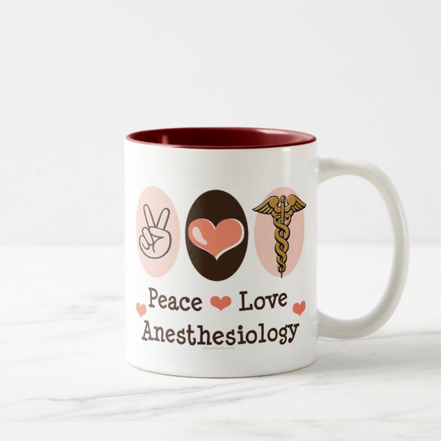 Peace Love Anaesthesiology Mug (Right)