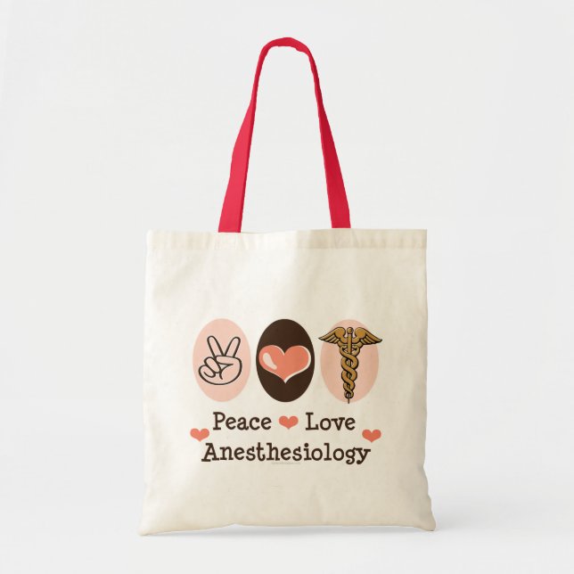 Peace Love Anaesthesiology Tote Bag (Front)