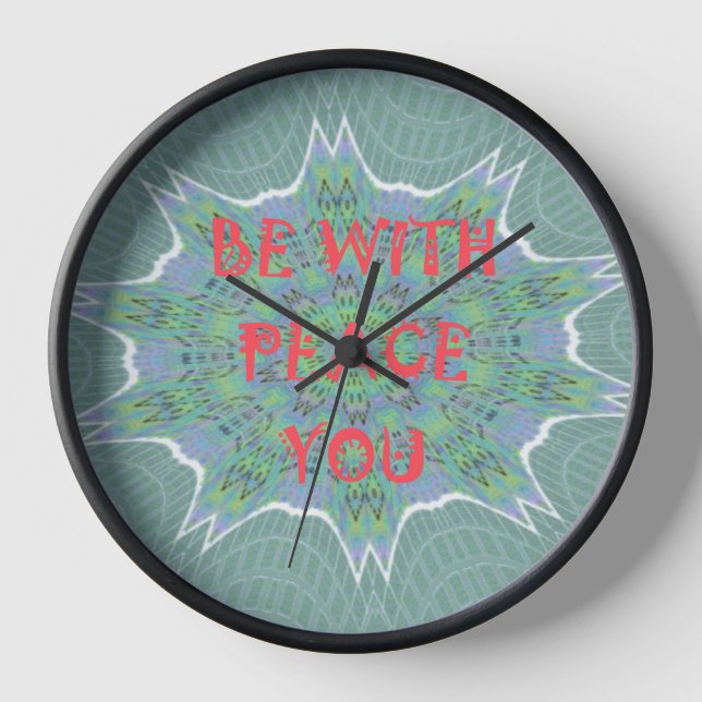 Peace, Love, and African Print: Peace Be With You Wall Clock (Front)