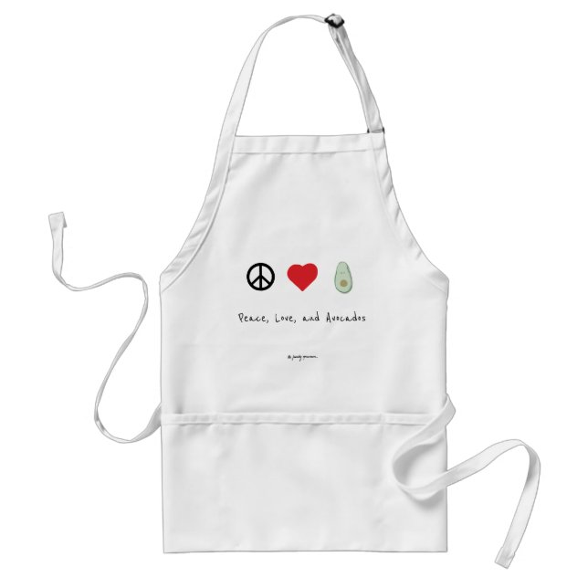 Peace, Love, and Avocados Apron (Front)