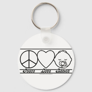 Peace Love and Babies Key Ring