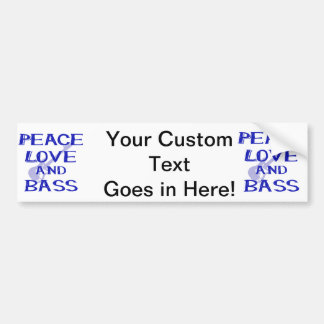 peace love and bass bernice blue w guitar bumper sticker