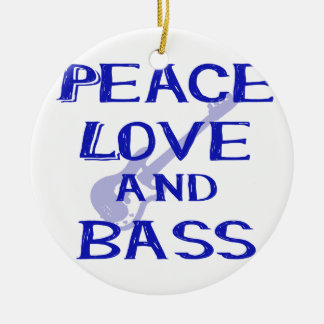 peace love and bass bernice blue w guitar ceramic ornament