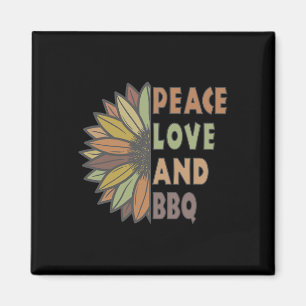 Peace Love And Bbq Magnet