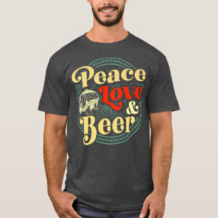 Peace Love And Beer Retro Vintage Style Craft Beer T-Shirt