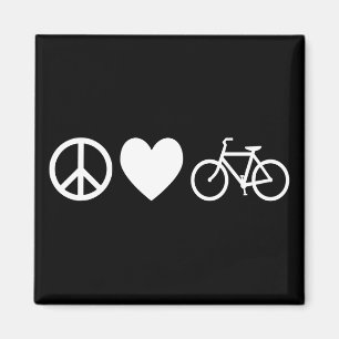 Peace Love and Bicycles Magnet